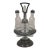 Antique Victorian Silver Plate Etched Glass Cruet Condiment Set 12" For Sale