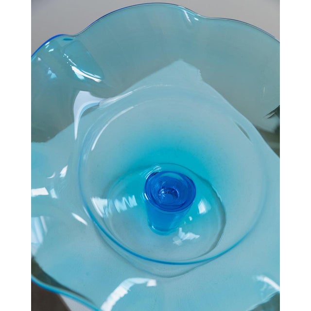 Vintage Murano Glass Bowl in Blue, Italy, 1980s For Sale - Image 6 of 12