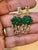12Ct Carved Emerald & 5 Ct Rose Diamond Dangling Post Earrings 22 Kt Yellow Gold For Sale - Image 18 of 18