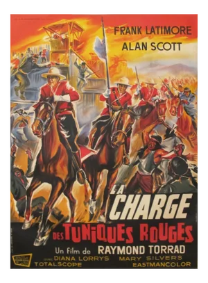 1964 Vintage Movie Poster, Charge des T s Rouges/Cavalry Charge