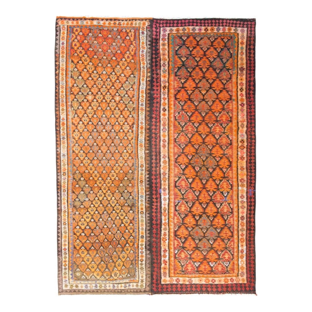 Early 20th Century Persian Qazvin Kilim Rug For Sale