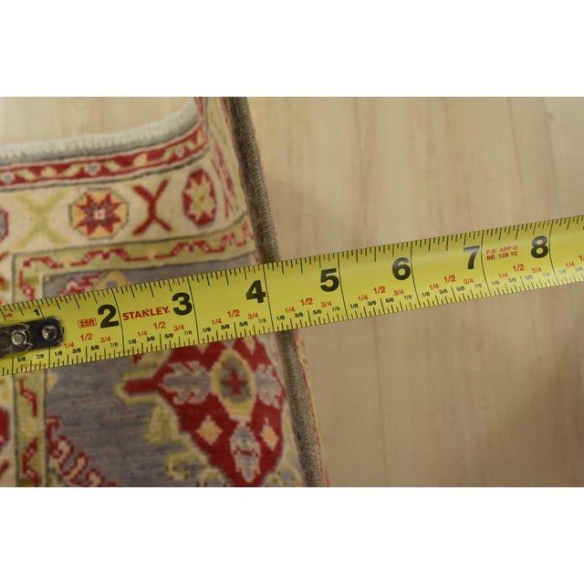 Kazak Runner 2’2” X 6’4” Gray Wool Tribal Hand-Knotted Oriental Rug For Sale - Image 10 of 12