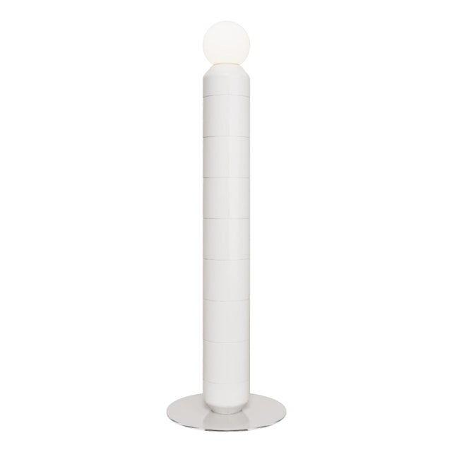 Handcrafted Ceramic Floor Lamp in White Glaze For Sale