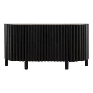Black Fluted Round Front Sideboard For Sale