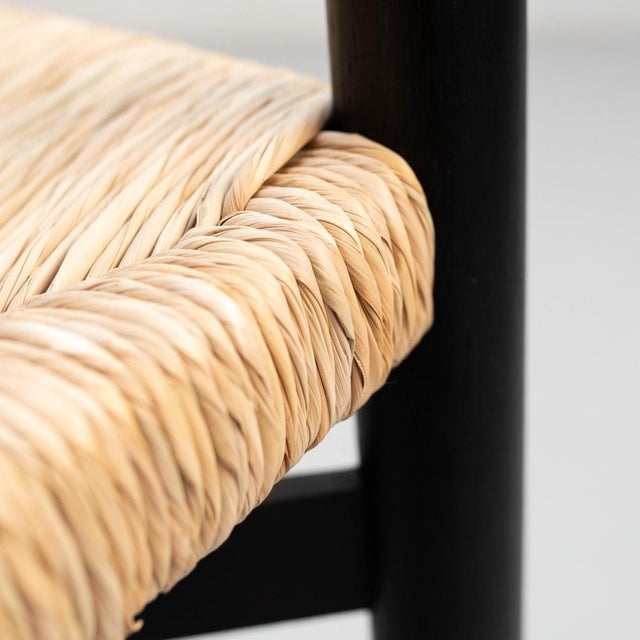 Wood and Rattan Chairs attributed to Charlotte Perriand, 1980s, Set of 4 For Sale - Image 10 of 18