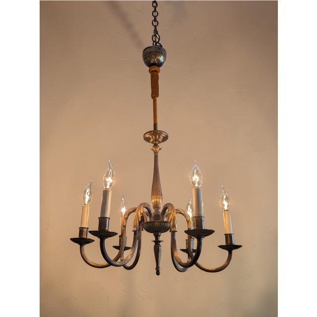 Large Vintage Six-Arm Chandelier by Paavo Tynell, 1930s For Sale - Image 10 of 14