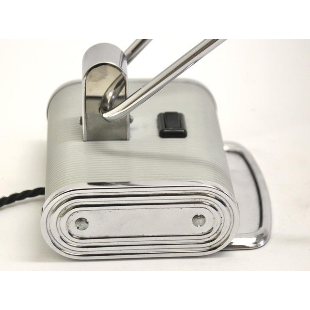 Art Deco French Grey and Chromed Table Lamp by Eileen Gray for Jumo, 1940s For Sale - Image 10 of 17