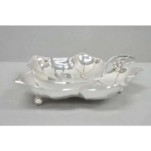 Vintage WMF Germany Small Silver Plated Maple Leaf 9" Trinket Candy Dish Bowl For Sale In Philadelphia - Image 6 of 12