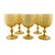 An elegant set of five hand-blown Italian stemmed goblets featuring luminous cased opaline glass bowls paired with rich...