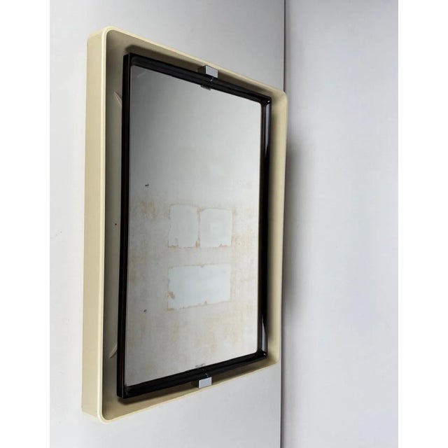 Cream Vintage Space Age Rectangular Backlight Mirror, 1970s For Sale - Image 8 of 10