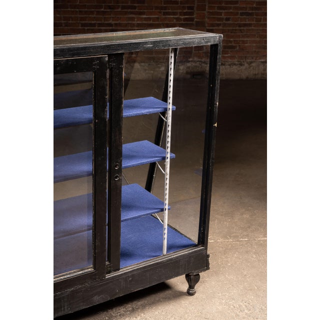 Black Early 20th Century Wood and Glass General Store Display Case For Sale - Image 8 of 11