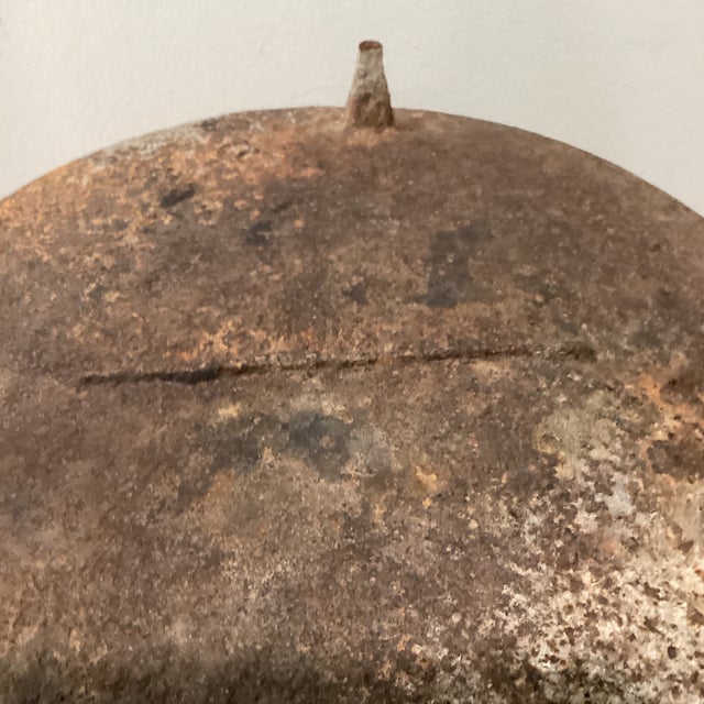 Antique Large and Heavy Cast Iron Three-Footed Cauldron/Bean Pot With Handles For Sale - Image 9 of 12