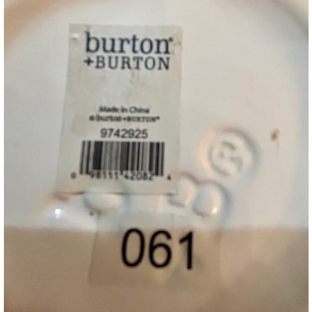 Mid-Century Modern 1990s Burtan & Burtain Hand Painted Vase With Raised Heart of Gray Roses For Sale - Image 3 of 7