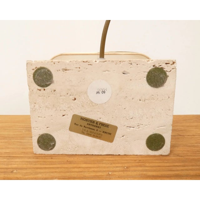 Travertine Owl Table Lamp, 1970s For Sale - Image 11 of 14