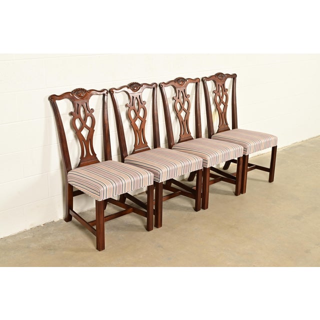 Drexel Heritage Georgian Carved Mahogany Dining Chairs, Set of Four For Sale - Image 13 of 13