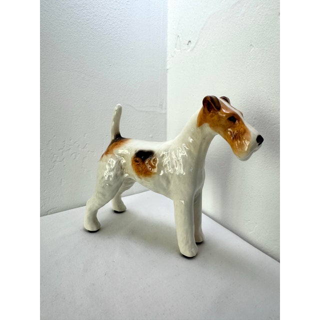 Ceramic Antique Beswick Talavera Dog Figurine ~ “Romulus” ~ Wire Haired Terrier Dog For Sale - Image 7 of 11