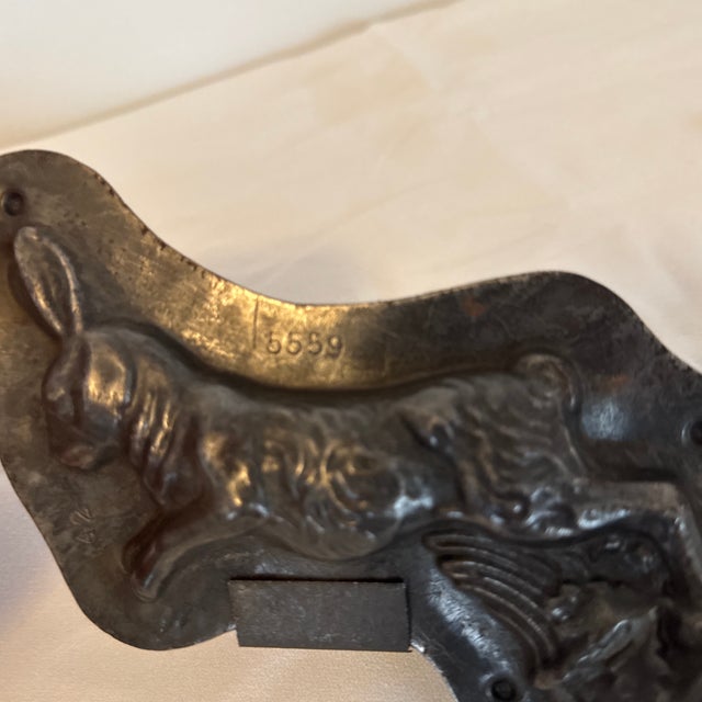 Metal Antique Metal Chocolate Bunny Mold For Sale - Image 7 of 9