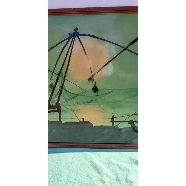 1970s Unknown, Green Background, 1970, Lacquer on Panel For Sale - Image 5 of 13