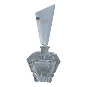 Vintage Art Deco Crystal Perfume Bottle 8.5” Tall
