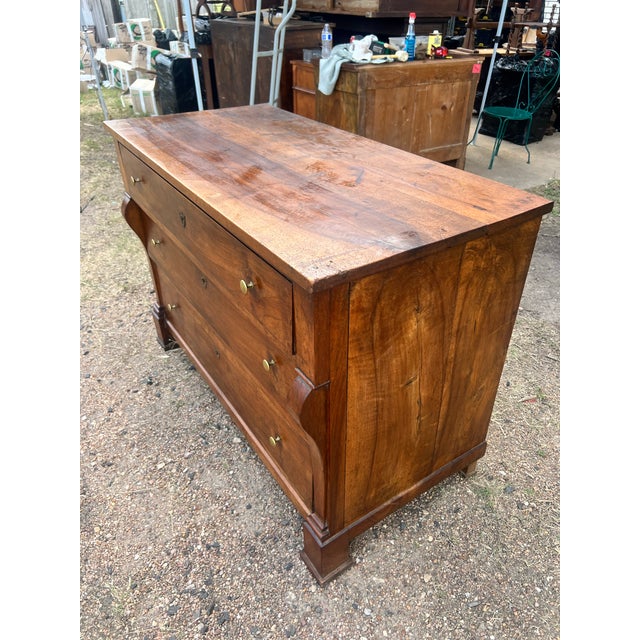 Mid 19th Century French 19th Century Louis Philippe Solid Walnut Chest of Drawers / Commode For Sale - Image 5 of 12