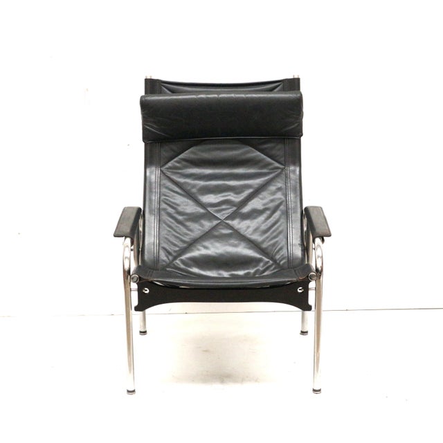 Vintage Black Leather Chair by Hans Eichenberger For Sale - Image 10 of 18