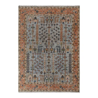 10x14Ft. Light Grey Classic Persian Tree of Life Modern Designer Oushak Turkish Style Wool For Sale