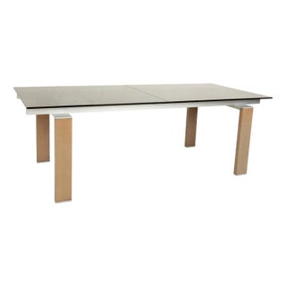 Dining Table in Smoked Glass and Walnut from Rolf Benz For Sale