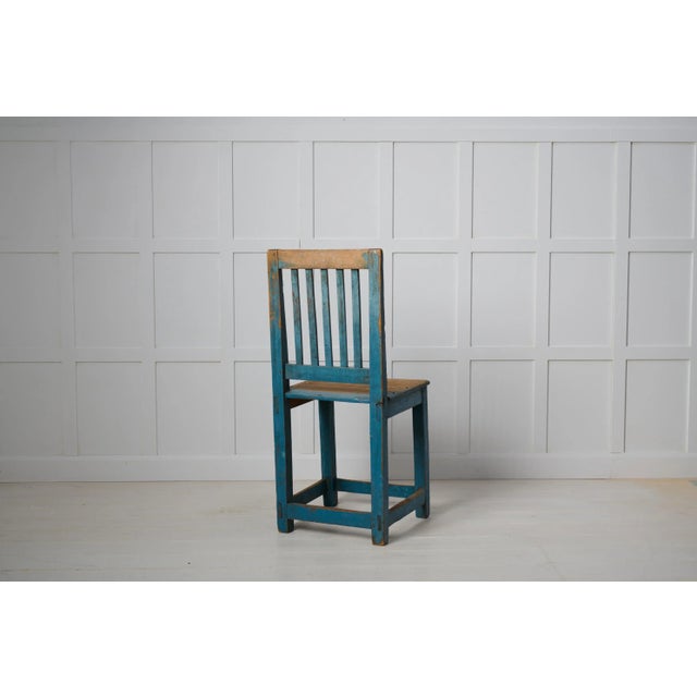 Antique Northern Swedish Blue Country Chair For Sale - Image 4 of 8
