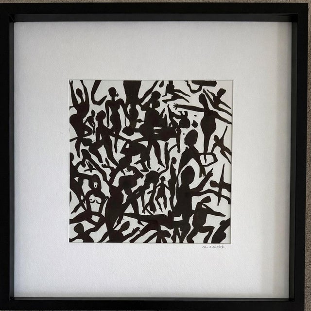 Belonging is a black-and-white figurative drawing that captures the quiet urgency of human connection. The figures, all in...