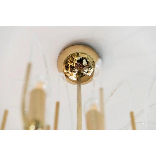 Mid-Century Italian Brass & Glass Chandelier by Sciolari, 1970s For Sale - Image 4 of 7