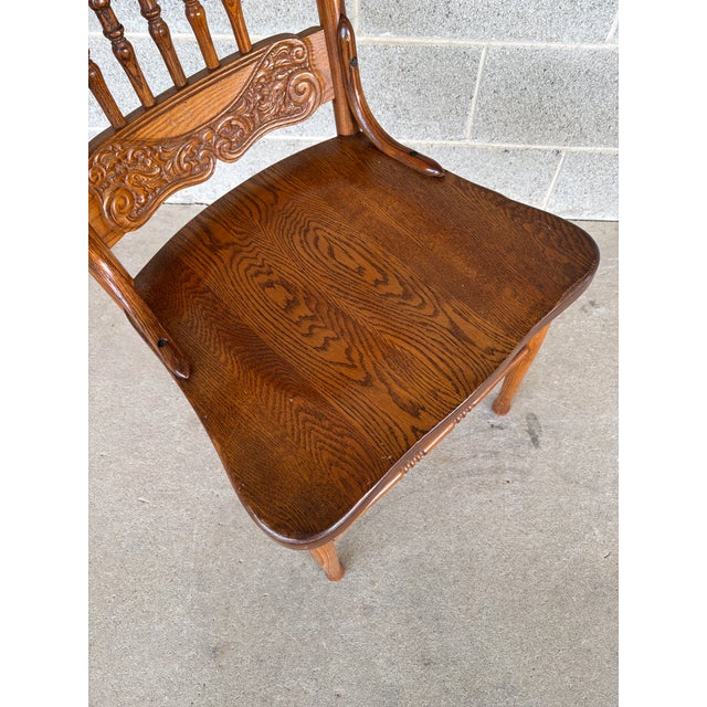 Tom Seely Oak Press Back Dining Chairs - Set of 4 For Sale - Image 10 of 13