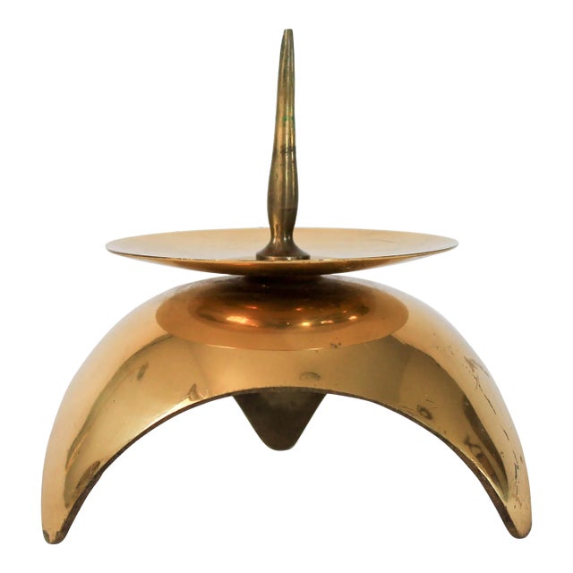Mid-Century Brass Candle Holder For Sale