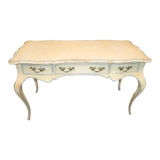 Chippy Paint Decorated French Country Louis XV Writing Desk, circa 1950 For Sale