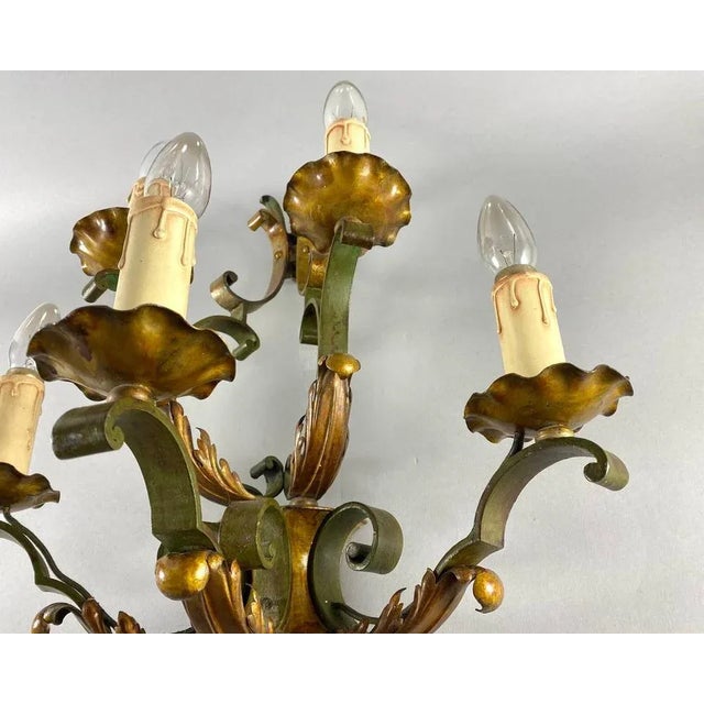 Metal Vintage Wall Sconce in Metal For Sale - Image 7 of 10