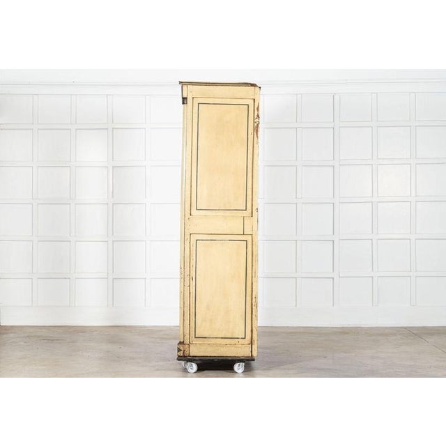 Wood Antique French Empire Painted Oak Armoire, 1880 For Sale - Image 7 of 16