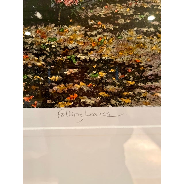 1990s 1990s Carol Collette 'Falling Leaves' Etched Artwork, Framed For Sale - Image 5 of 5