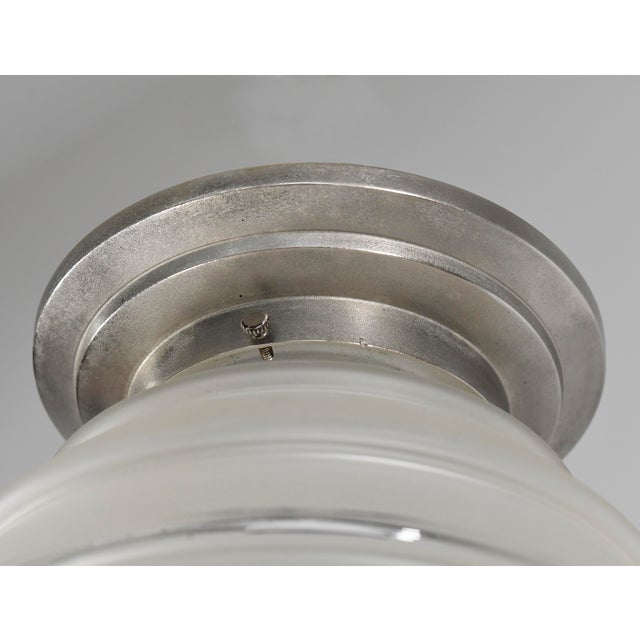 Silver French Art Deco Flush Mount 1930s France - 2 Available For Sale - Image 8 of 10