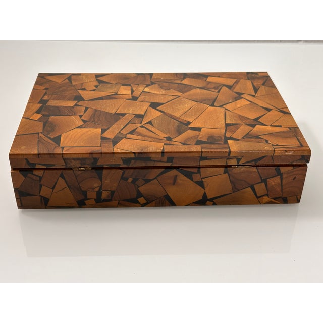 Olive Wood Mosaic Box For Sale - Image 9 of 12