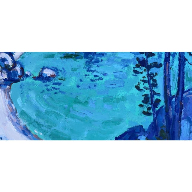 2020s Lake Tahoe Blue - Contemporary Oil Painting Original For Sale - Image 5 of 10