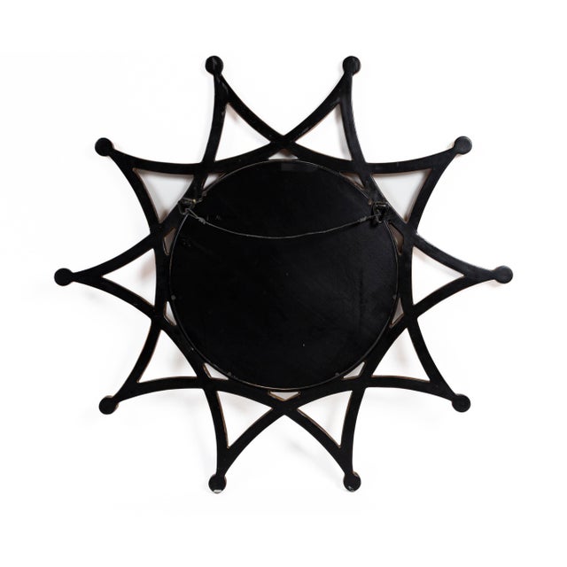 Late 20th Century Ebonized and Gilt Sun Burst Mirror, 20th Century For Sale - Image 5 of 7