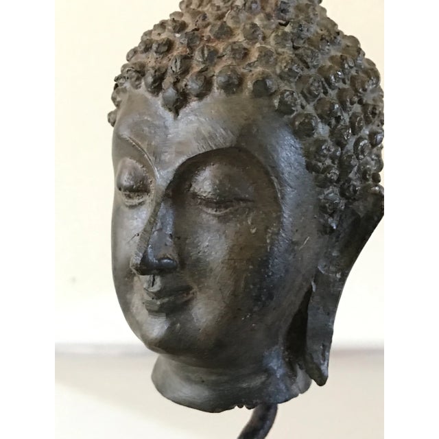 19/20th Century Thai Bronze Buddha Head For Sale In Palm Springs - Image 6 of 12