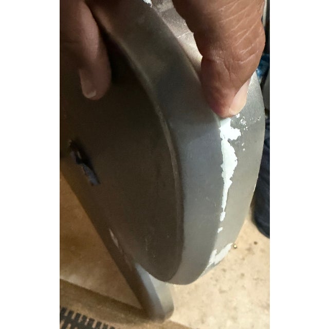 Metal Zeta Mirror in Pewter by John Richard For Sale - Image 7 of 11