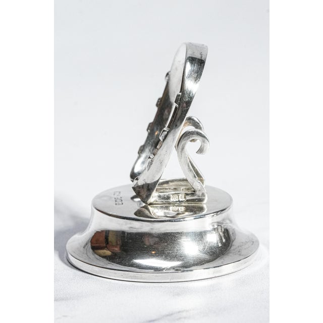 1900 - 1909 Horseshoe Equestrian Theme Antique English Sterling Silver Menu Place Card Holders Home Table Decor For Sale - Image 5 of 13