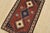 An authentic vintage tribal Yalameh rug hand-knotted with fine wool and natural dyes. This nomadic rug features geometric...