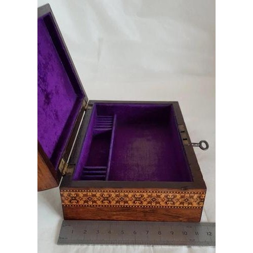 Antique Victorian Tunbridge Ware Satinwood Jewellery Box, 1850s For Sale - Image 6 of 18