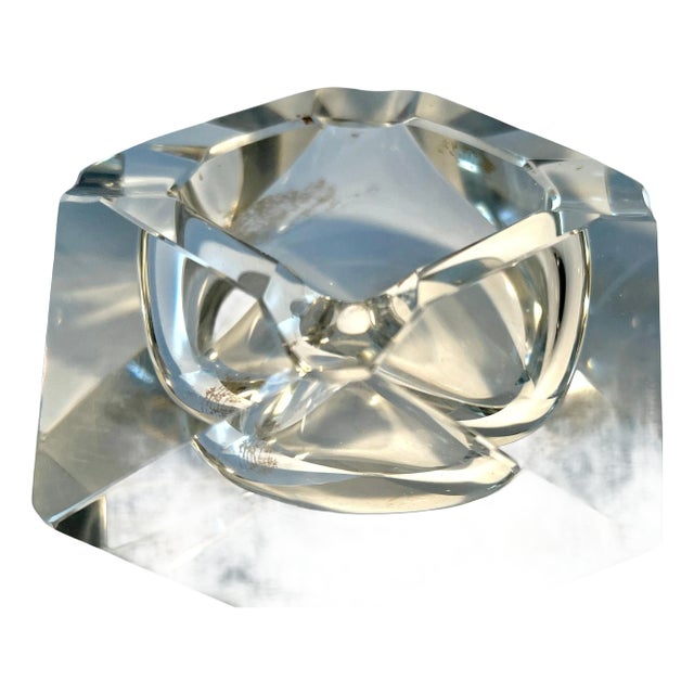 Hand Crafted Crystal 420 or Ashtray By Flavio Poli For Sale