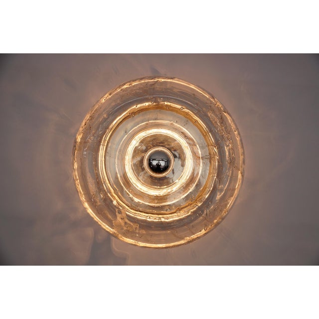 Glass Large Mid-Century Modern Glass Donut Wall or Ceiling Lamp, Germany, 1960s For Sale - Image 7 of 13