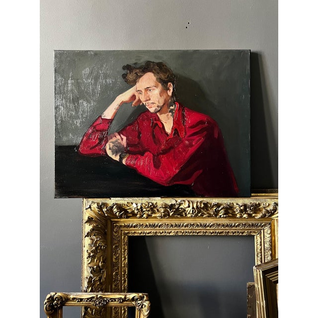 Elina Arbidane, Male Portrait, 2021, Oil on Canvas For Sale - Image 6 of 10