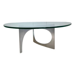 Aluminium and Glass Coffee Table from Knut Hesterberg, 1970s For Sale