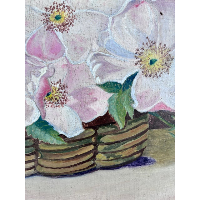 Vintage Original Flower Oil Painting, Flower Still Life - a Pair For Sale - Image 10 of 18